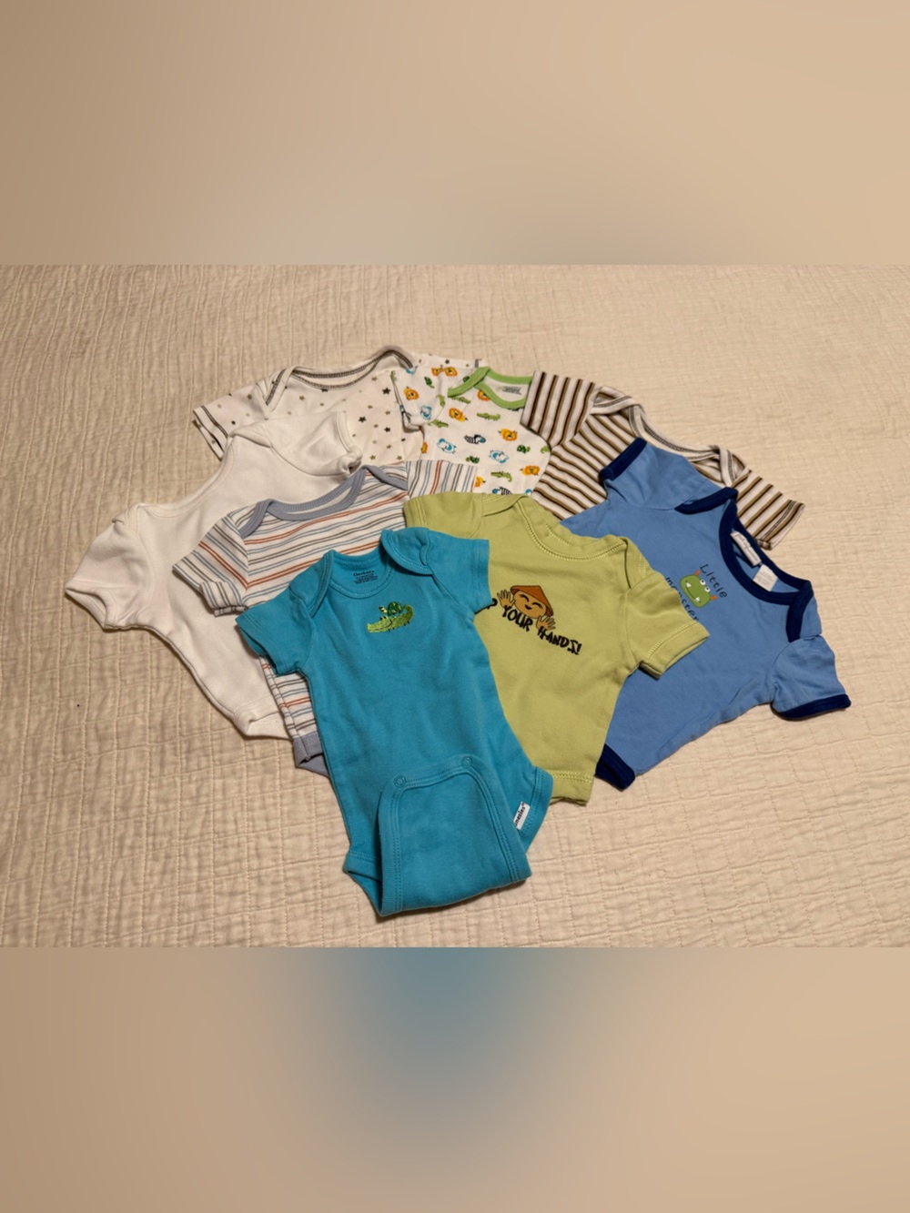 Lot of eight Baby One-Piece Bodysuit Set size 0-3 months various brands
